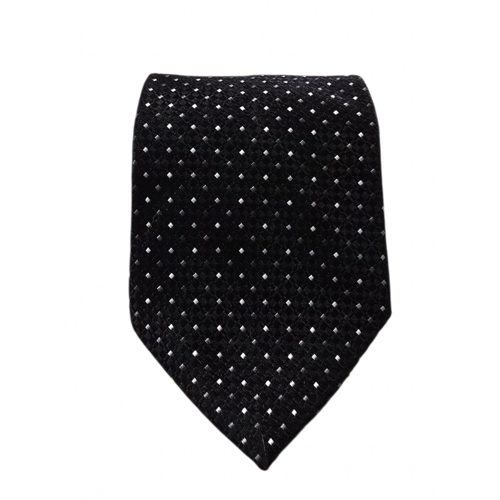 Pronto Uomo Black Geometric Silk Classic Width Tie